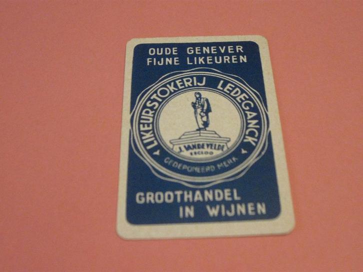 Oude speelkaart likeurstokerij Ledeganck , Eecloo (115), Verzamelen, Speelkaarten, Jokers en Kwartetten, Zo goed als nieuw, Speelkaart(en)