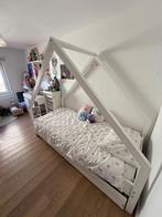 Prinsessen bed in hout – met extra bedlade (wit), Ophalen, Gebruikt, 90 cm, Eenpersoons