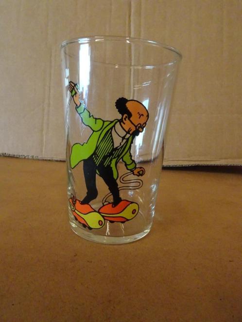 Kuifje glas - Professor Tournesol - jaren 60!, Verzamelen, Stripfiguren, Gebruikt, Gebruiksvoorwerp, Kuifje, Ophalen of Verzenden