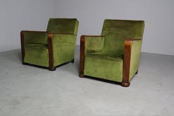 Pair of Art Deco club chairs, circa 1930 beschikbaar voor biedingen