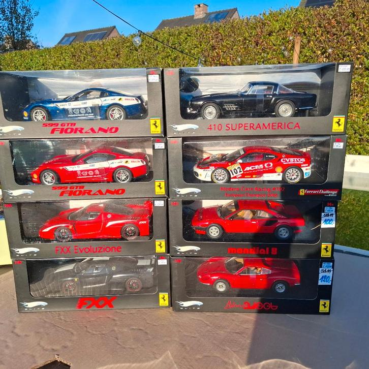 8 x 1/18 Hot Wheels ELITE Ferrari, Hobby en Vrije tijd, Modelauto's | 1:18, Nieuw, Auto, Hot Wheels, Ophalen of Verzenden