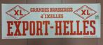 Affiche 1936 Export Helles Grandes Brasserie d' Ixelles, Verzamelen, Ophalen of Verzenden, Gebruikt, Reclamebord