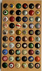 Champagnecapsules 60 stuks op houten verzamelbord (nr 4), Ophalen, Gebruikt, Champagne