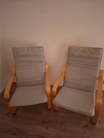 Fauteuils IKEA Poäng - lot de 2 - coussins NEUFS - très prop, Enlèvement, Comme neuf, Bois, Scandinavisch