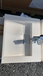 2x vierkante wasbak (60b-50d-12h) + kraan met sensor (18cm), Doe-het-zelf en Bouw, Sanitair, Wastafel, Gebruikt, Ophalen