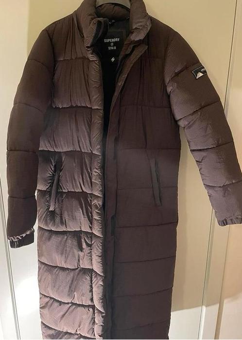 Superdry lange jas, Kleding | Dames, Jassen | Winter, Maat 38/40 (M), Bruin, Ophalen of Verzenden
