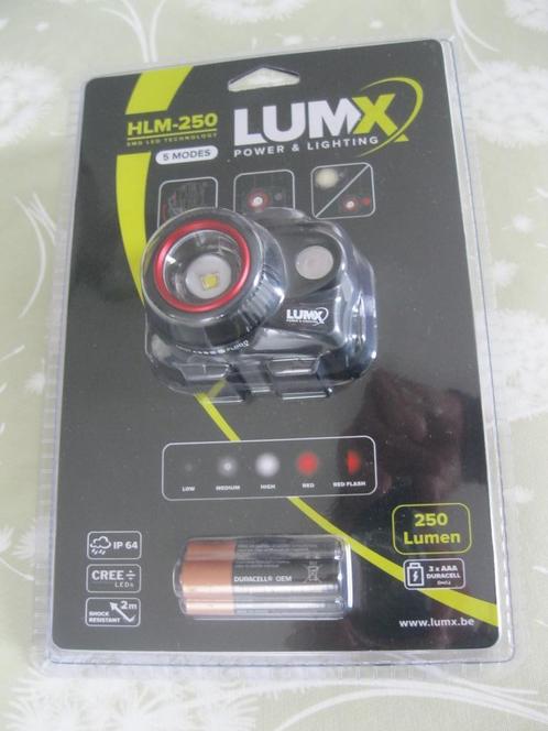 Oplaadbare Lumx  LED Hoofdlamp -250 lumen - SPLINTERNIEUW !, Caravans en Kamperen, Zaklampen, Nieuw, Ophalen