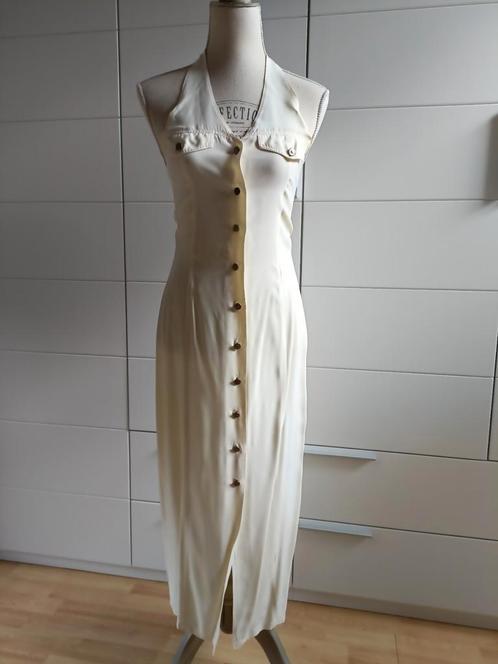 Ensemble robe dos nu et veste sans manches couleur creme Jurken 2dehands