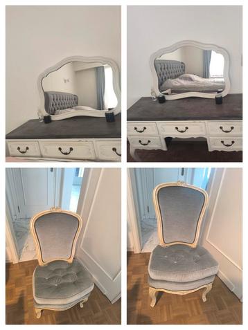 coiffeuse rustique et chaise en velours, Enlèvement, Utilisé