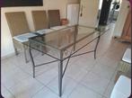 Table à manger en verre et fer forgé, Maison & Meubles, 100 à 150 cm, Cinq personnes ou plus, Verre, Enlèvement
