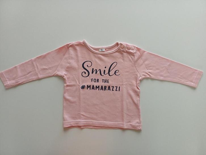 Licht roze longsleeve T-shirt maat 80 Zeeman, Kinderen en Baby's, Babykleding | Maat 80, Gebruikt, Meisje, Shirtje of Longsleeve