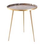 NIEUWE ronde BIJZETTAFEL GOUD met MARMER-LOOK BLAD 47 cm, Enlèvement ou Envoi, Neuf