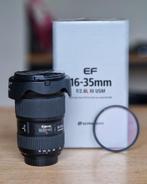 Canon 16-35mm 2.8 L USM + Hoya Filter, Ophalen, Zo goed als nieuw, Groothoeklens, Zoom