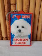 Sleutelhanger "j'aime mon Bichon frisé" in rood plastic, Ophalen of Verzenden, Zo goed als nieuw, Dier of Natuur