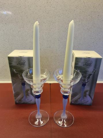 2 'Eden' Cristal d'Arques kandelaars - Nieuw! beschikbaar voor biedingen