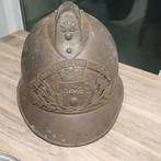 Helm Franse brandweer 19e eeuw St Martin en Champagne, Verzamelen, Ophalen of Verzenden, Landmacht, Helm of Baret