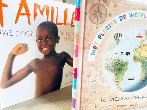 Kinderatlas en kinderboek over de wereld, Boeken, Kinderboeken | Jeugd | onder 10 jaar, Zo goed als nieuw, Non-fictie, Ophalen