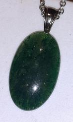 Ketting edelsteen hanger groene aventurijn met fuchsiet ovaa, Handtassen en Accessoires, Kettingen, Verzenden, Nieuw, Met edelsteen