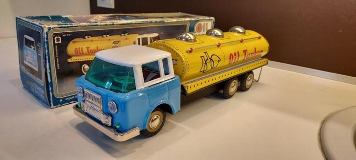 oude speelgoedcamion " oil tanker" met doos, Antiek en Kunst, Antiek | Speelgoed, Verzenden