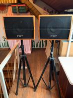 FBT VERSTERKER 120 W met boxen en statieven, Ophalen, Gebruikt, Minder dan 500 watt, P.A.