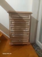 Petite commode / chiffonnier en bois massif patiné – 5 tiroi, Maison & Meubles, Enlèvement