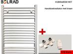 Handdoekradiator H1600xB500 +wit/zwart met designaansluitset, Enlèvement ou Envoi, Neuf
