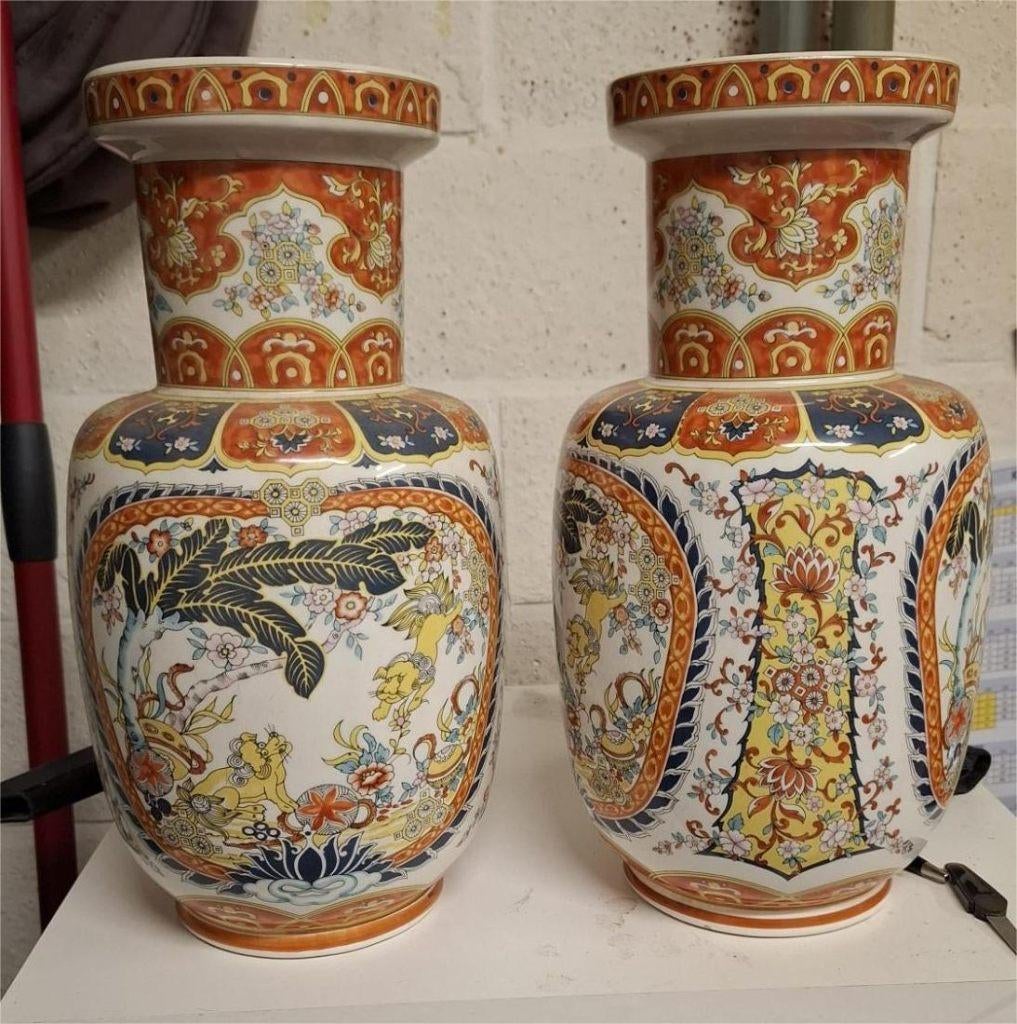 Set grote Imari-stijl porseleinen vazen, Ophalen of Verzenden