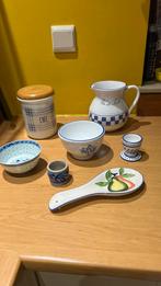 Divers pot en porcelaine blanc/ bleu, Enlèvement ou Envoi, Porcelaine