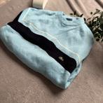 Lacoste gestreept Licht Blauw cotton knit M Light Blue, Maat 38/40 (M), Blauw, Ophalen of Verzenden, Zo goed als nieuw
