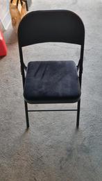 Chaise pliante rembourrée – bon état, Ophalen, Zwart, Zo goed als nieuw, Metaal