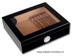 H78BL HUMIDOR GIFTSET / KADOSET BLACK + AANSTEKER + KNIPPER, Verzenden, Nieuw, Tabaksdoos of Verpakking