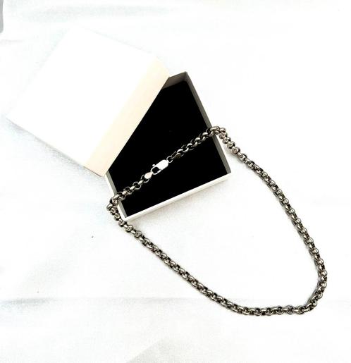 925 Zilveren halsketting - Unisex - met geschenkverpakking, Antiek en Kunst, Antiek | Zilver en Goud, Zilver, Ophalen of Verzenden