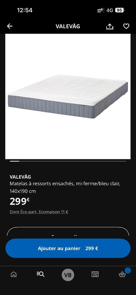Matelas 140x190 + Sommier, Maison & Meubles, Chambre à coucher | Matelas & Sommiers, Comme neuf, Matelas, 140 cm, 190 cm ou moins