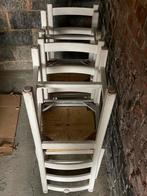 4 beschilderde eikenhouten stoelen, Ophalen, Gebruikt