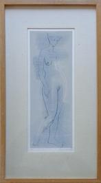GERARD GAUDAEN / NAAKTE VROUW / KLEURLINO / 49x27cm / KADER, Antiek en Kunst, Kunst | Litho's en Zeefdrukken, Ophalen of Verzenden