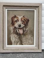 huile sur panneau chien signe gustave losange, Antiquités & Art, Enlèvement ou Envoi