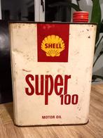 vintage olieblik SHELL Super 100 Motor Oil, Verzamelen, Merken en Reclamevoorwerpen, Ophalen of Verzenden, Gebruikt, Verpakking