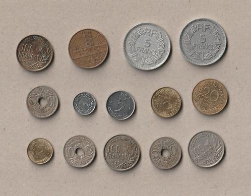 Ensemble de 14 pièces françaises anciennes différentes (usag, Timbres & Monnaies, Monnaies | Europe | Monnaies non-euro, Série