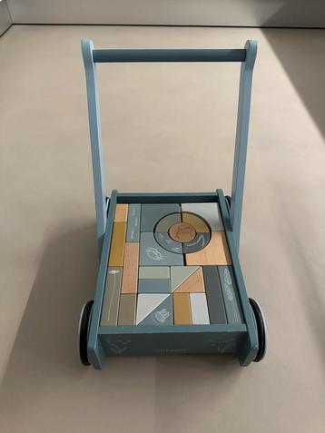 Little Dutch blokkenkar blauw, Kinderen en Baby's, Ophalen, Gebruikt, Duw- of Trekspeelgoed