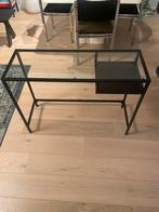 Console glas metaal, Huis en Inrichting, Tafels | Sidetables, Ophalen, 100 tot 150 cm, Glas, Zo goed als nieuw