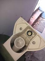 2 toiletpotten met deksels + 2 Geberit hangtoiletsystemen, Bricolage & Construction, Sanitaire, Enlèvement, Utilisé, Pierre, Toilettes