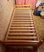 houten 1 persoonsbed + lattenbodem, Huis en Inrichting, Slaapkamer | Bedden, Ophalen, Gebruikt, Eenpersoons, Hout