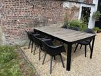 tuintafel met 6 stoelen, Tuin en Terras, Ophalen, Gebruikt, Rechthoekig, Aluminium