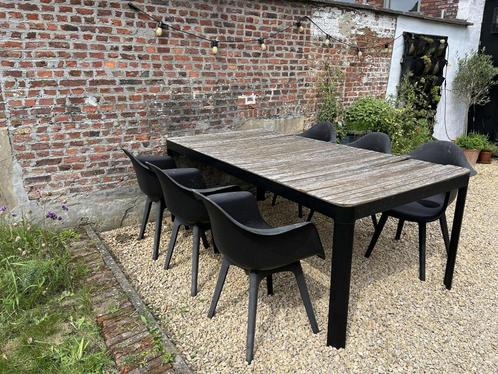 tuintafel met 6 stoelen, Tuin en Terras, Tuintafels, Gebruikt, Rechthoekig, Aluminium, Ophalen