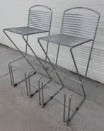2 vintage stapelbare Till Behrens barkrukken, Verzenden, Metaal
