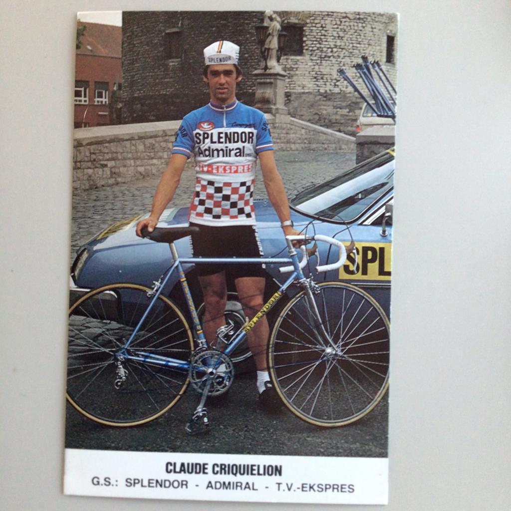Wielerkaart 1980 team splendor claude criquielion signe, Sport en Fitness, Verzenden