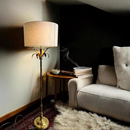 Vintage 'gouden' vloerlamp Boulanger stijl, Antiek en Kunst, Antiek | Verlichting, Ophalen of Verzenden