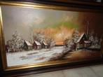 *Zéér grote prachtige gesigneerde schilderij met mooie kader, Antiek en Kunst, Ophalen