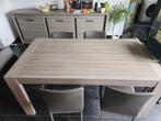 Tafel met 4 stoelen en lange kast, Ophalen