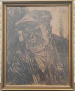 Fusain homme signe Georges higuet, Antiek en Kunst, Ophalen of Verzenden